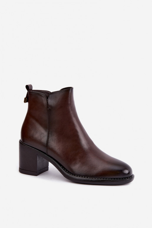 Isolatsiooniga ankle boots kontsadega tumepruunis värvuses Vinceza 58650