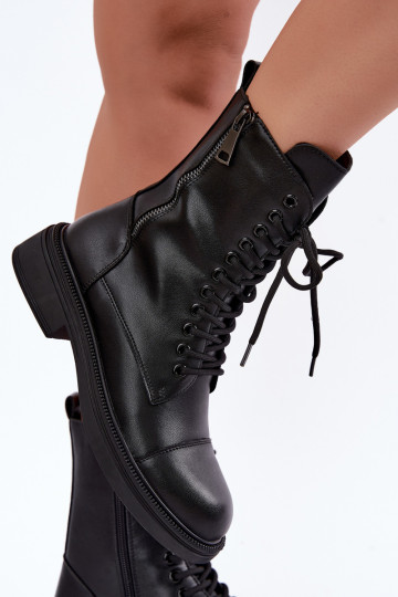Nahast isoleeritud ankle boots tüüpi saapad mustas värvuses Vinceza 86443