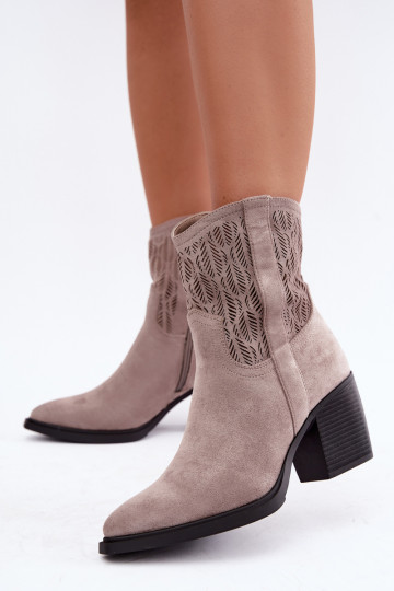 Ankle boots lõikeelementidega isoleeritud liivavärvuses Salinae 2