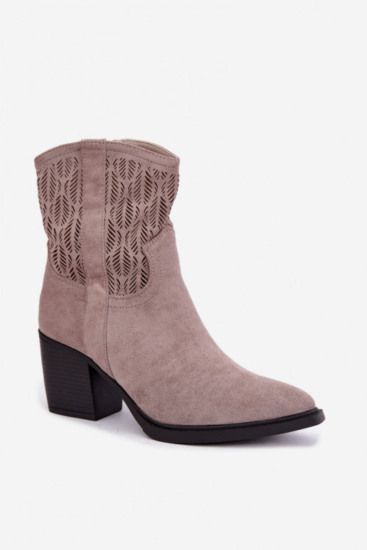 Ankle boots lõikeelementidega isoleeritud liivavärvuses Salinae