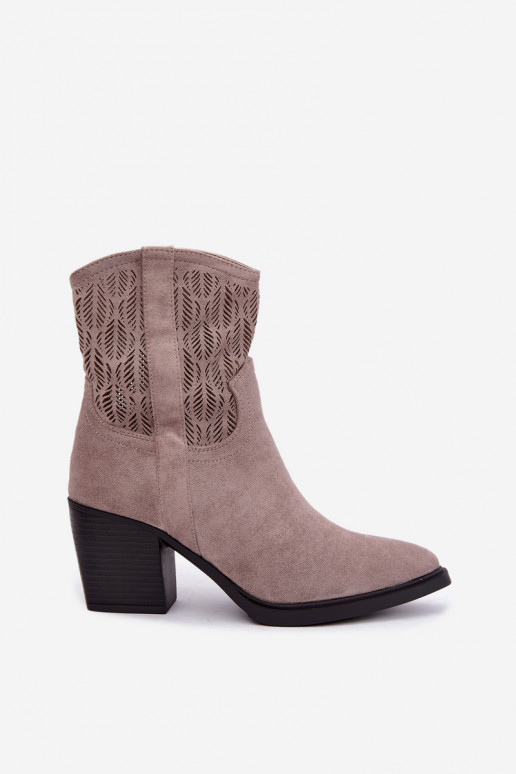 Ankle boots lõikeelementidega isoleeritud liivavärvuses Salinae