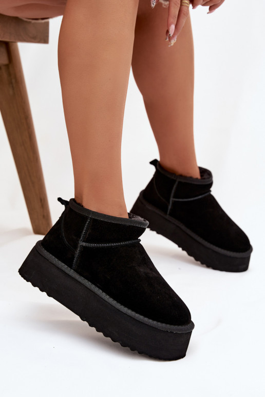 Naiste talvesaapad kunstsuede mustad