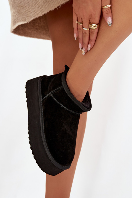 Naiste talvesaapad kunstsuede mustad