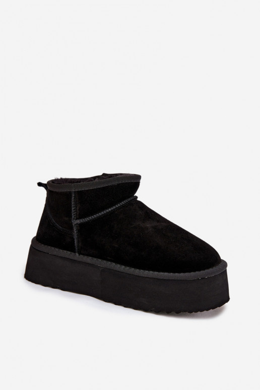 Naiste talvesaapad kunstsuede mustad