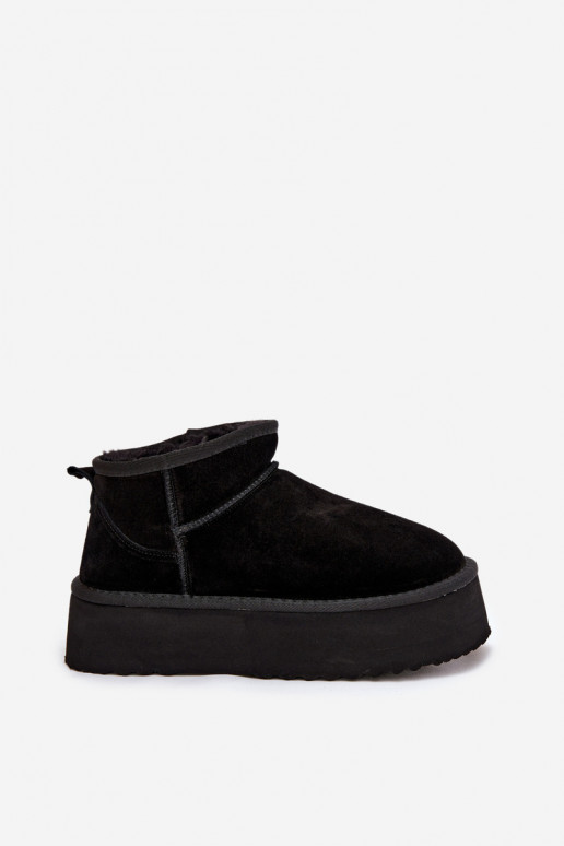 Naiste talvesaapad kunstsuede mustad