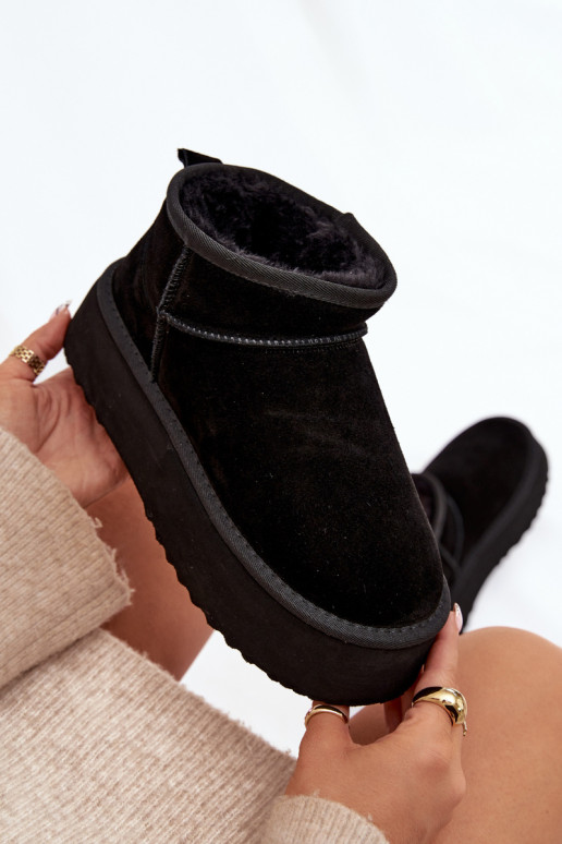 Naiste talvesaapad kunstsuede mustad