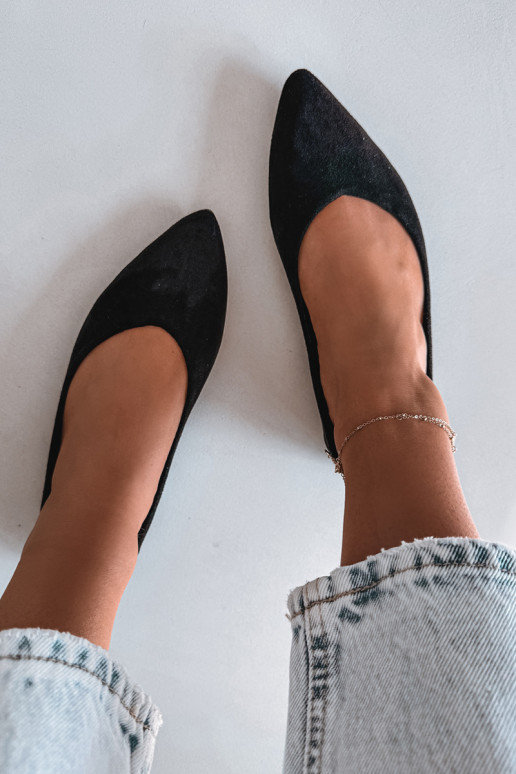 Mustad ballerinad kunstsuede Lelisa