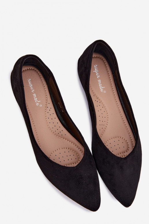 Mustad ballerinad kunstsuede Lelisa