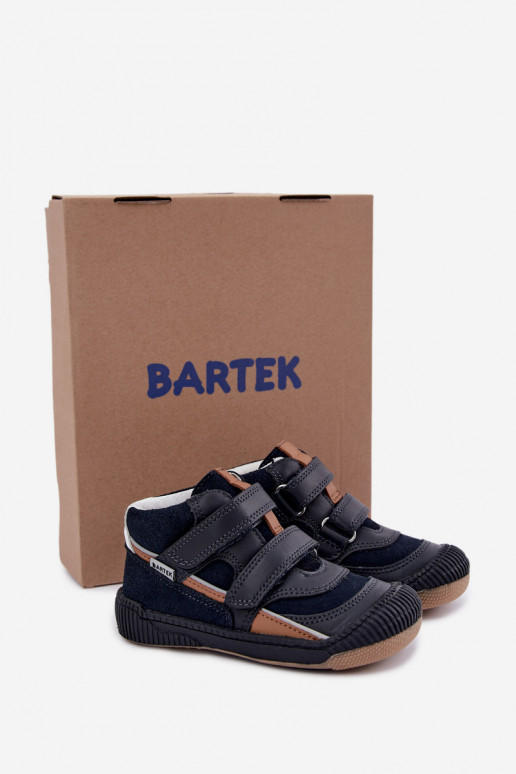 Tumedat sinised nahast laste kingad Bartek 8631676