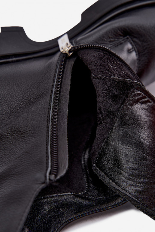 Soojad nahast poolsaapad elegantsete detailidega GOE UU2N4138 must