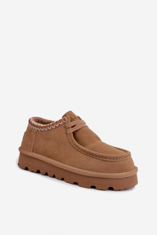 Tehisnahast lumesaapad tikandielementidega D7868-29 pruun