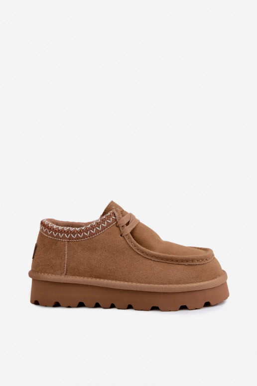 Tehisnahast lumesaapad tikandielementidega D7868-29 pruun