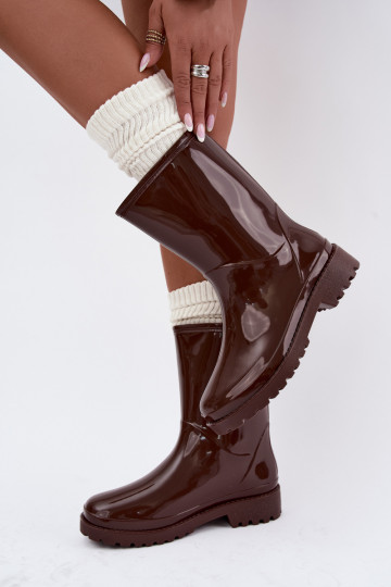 Naiste kummisaapad tumespruuni värvuses Elvara