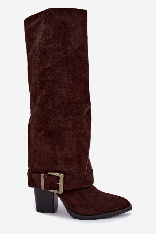 knee-high saapad kontsadega pruunis värvis Mirea
