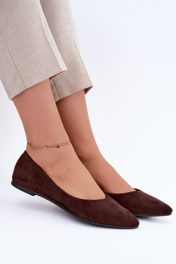 faux suede ballerinad šokolaadivärvi Lelisa