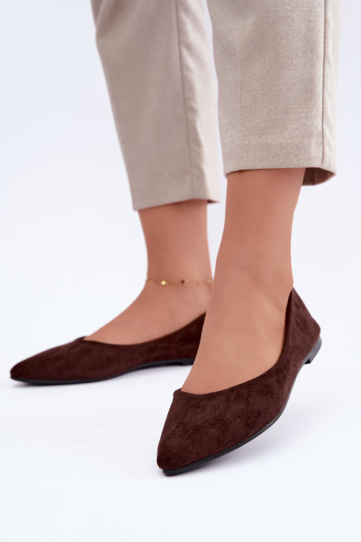 faux suede ballerinad šokolaadivärvi Lelisa
