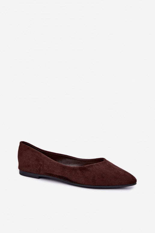 faux suede ballerinad šokolaadivärvi Lelisa
