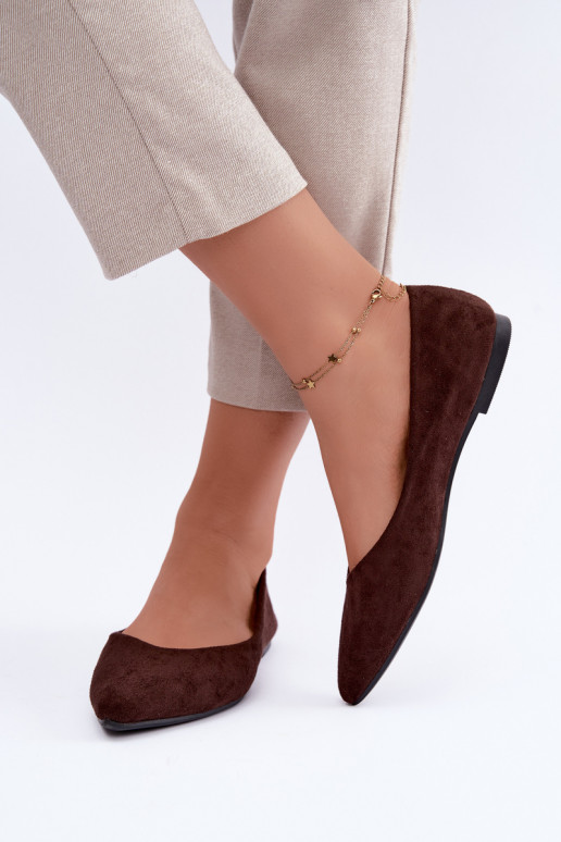 faux suede ballerinad šokolaadivärvi Lelisa
