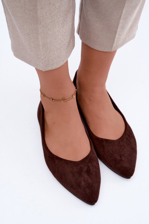 faux suede ballerinad šokolaadivärvi Lelisa
