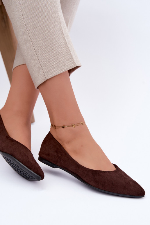 faux suede ballerinad šokolaadivärvi Lelisa
