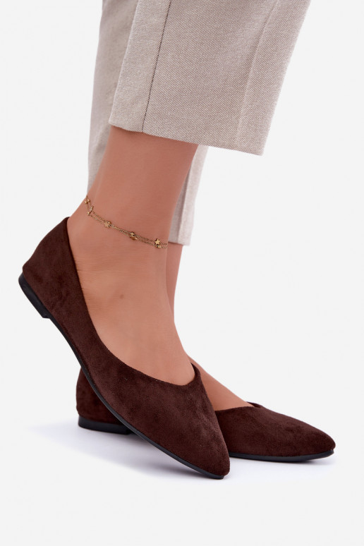 faux suede ballerinad šokolaadivärvi Lelisa