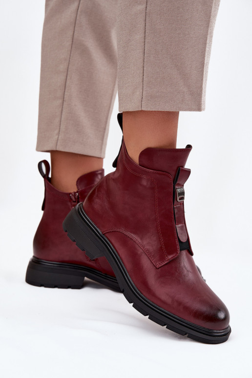 Soojad naiste ankle boots kaunistustega bordoo Roselle