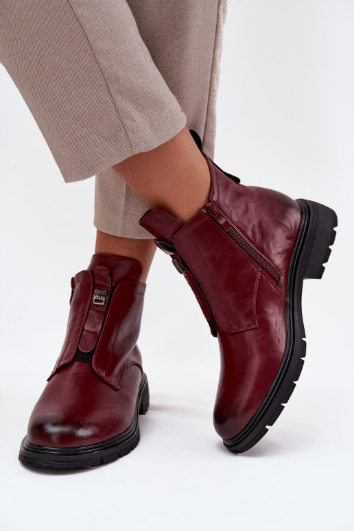 Soojad naiste ankle boots kaunistustega bordoo Roselle