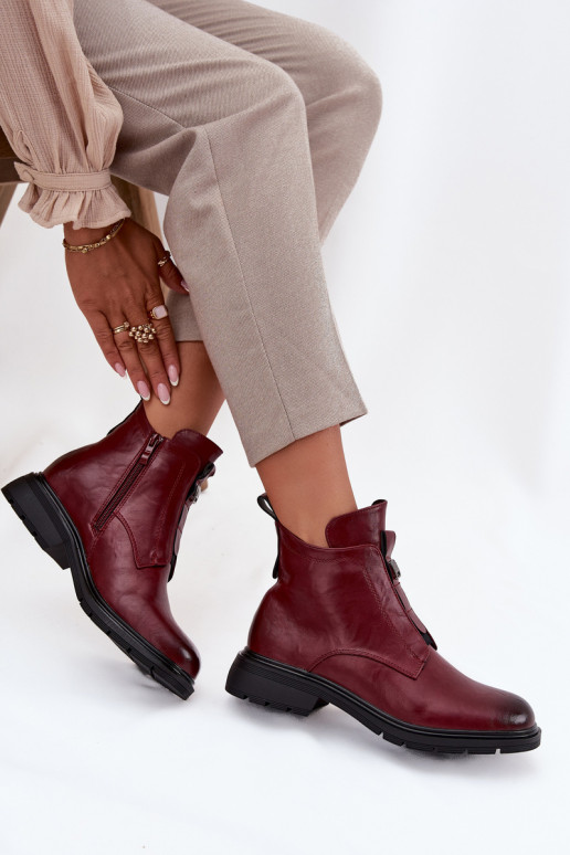 Soojad naiste ankle boots kaunistustega bordoo Roselle