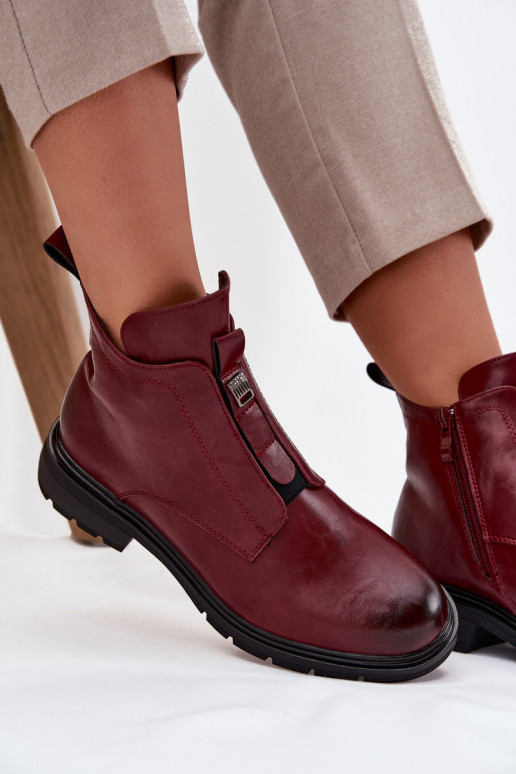 Soojad naiste ankle boots kaunistustega bordoo Roselle