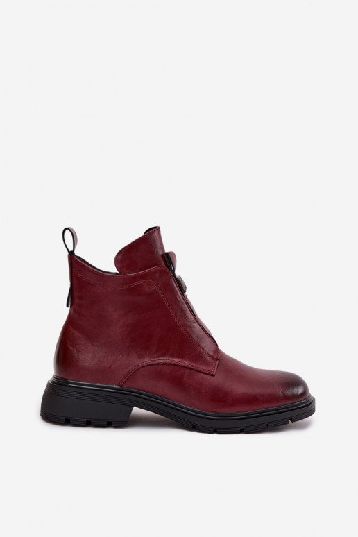 Soojad naiste ankle boots kaunistustega bordoo Roselle