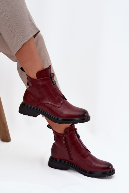 Soojad naiste ankle boots kaunistustega bordoo Roselle