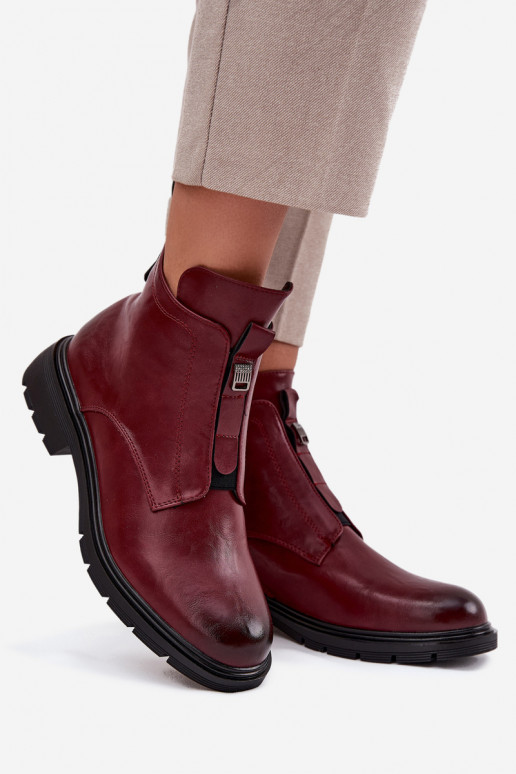 Soojad naiste ankle boots kaunistustega bordoo Roselle