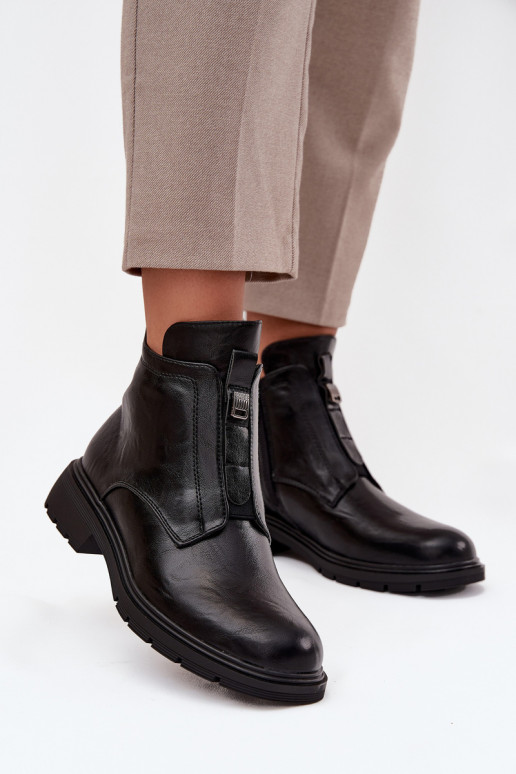 Soojad naiste ankle boots kaunistustega mustad Roselle