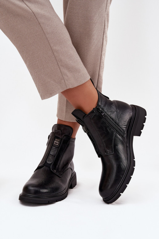 Soojad naiste ankle boots kaunistustega mustad Roselle