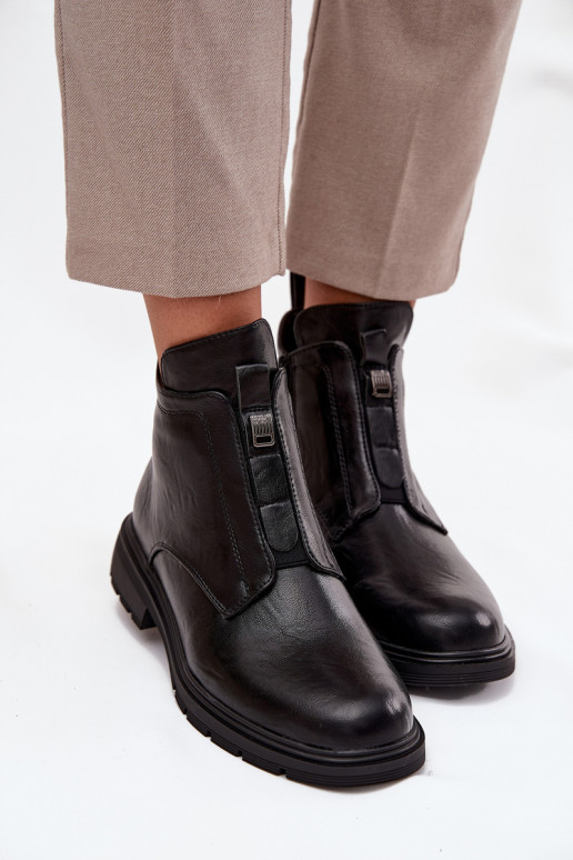Soojad naiste ankle boots kaunistustega mustad Roselle