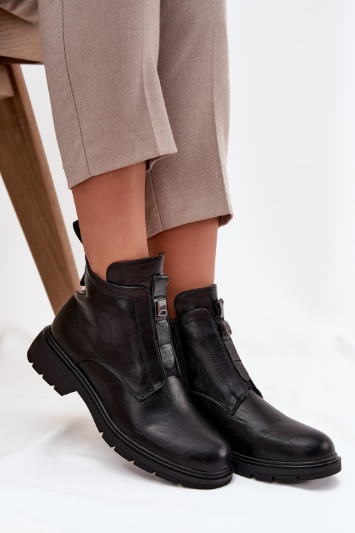 Soojad naiste ankle boots kaunistustega mustad Roselle