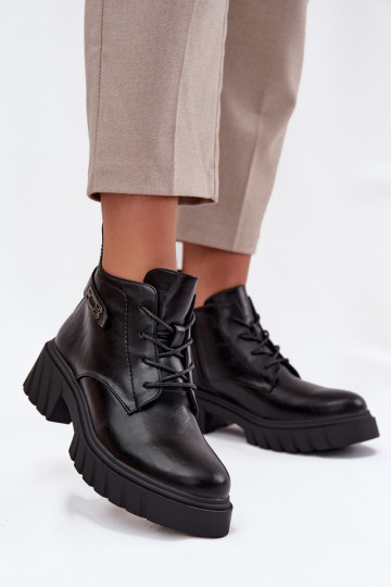 Madala soe naiste ankle boots kaunistatud kontsadega mustad Therisse 2