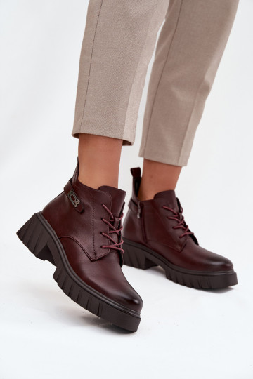 Madala soe naiste ankle boots kaunistatud kontsadega bordoo Therisse