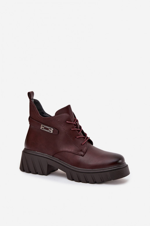 Madala soe naiste ankle boots kaunistatud kontsadega bordoo Therisse