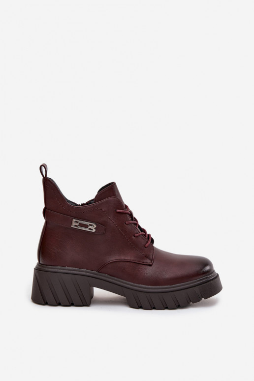 Madala soe naiste ankle boots kaunistatud kontsadega bordoo Therisse