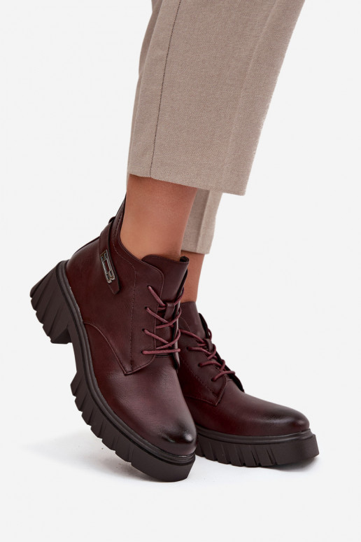 Madala soe naiste ankle boots kaunistatud kontsadega bordoo Therisse