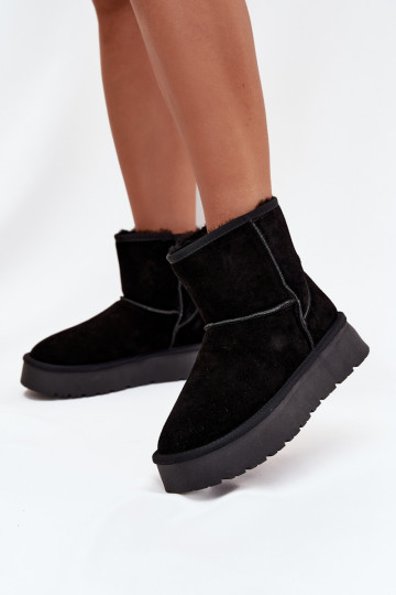 Mustad naiste talvesaapad kunstsuede'ist platvormiga Privine 2