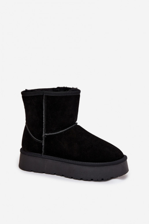 Mustad naiste talvesaapad kunstsuede'ist platvormiga Privine