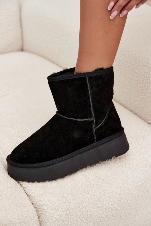 Mustad naiste talvesaapad kunstsuede'ist platvormiga Privine