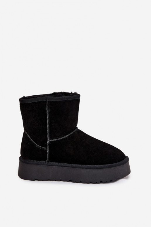 Mustad naiste talvesaapad kunstsuede'ist platvormiga Privine