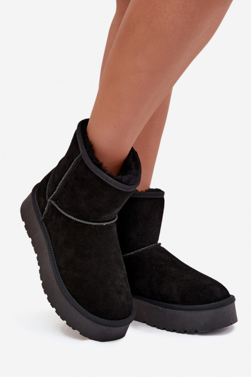 Mustad naiste talvesaapad kunstsuede'ist platvormiga Privine