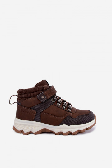 Tumedad pruunid sooja laste saapad Velcro'ga Big Star UU374006 2