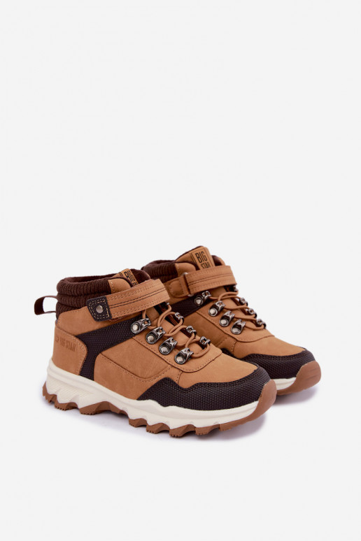 Pruunid sooja laste saapad Velcro'ga Big Star UU374005