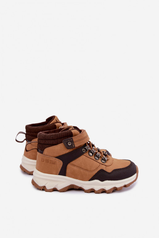 Pruunid sooja laste saapad Velcro'ga Big Star UU374005
