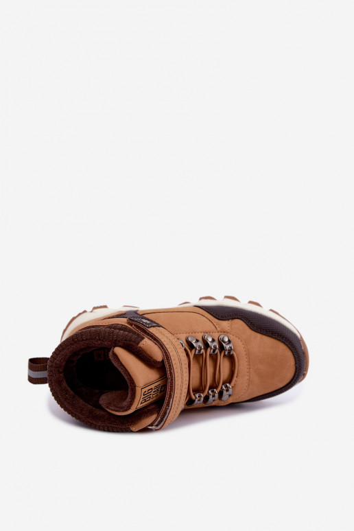 Pruunid sooja laste saapad Velcro'ga Big Star UU374005